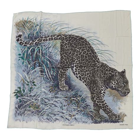 HERMES Cashmere Silk Panthera Pardus Shawl 140 